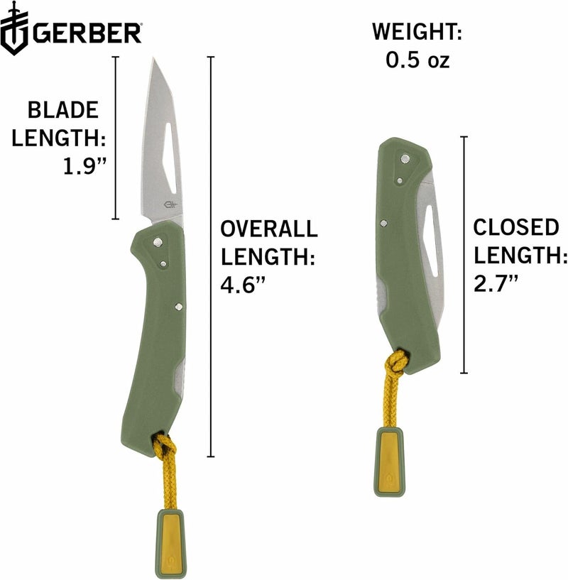 Gerber Gear LST Mini - Lightweight Folding Pocket Knife for Hiking, Camping - EDC Tool - Durable Stainless Steel Blade - Green - Image 3